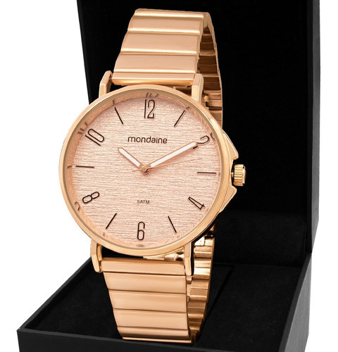 Relógio Mondaine Feminino 53601lpmvde4 Cor da correia Dourado Cor do fundo Rose