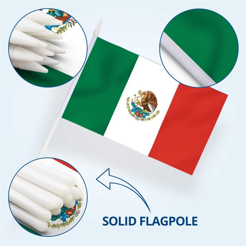 Bandera Para Escritorio Con Asta Y Base México Y Mas Paises