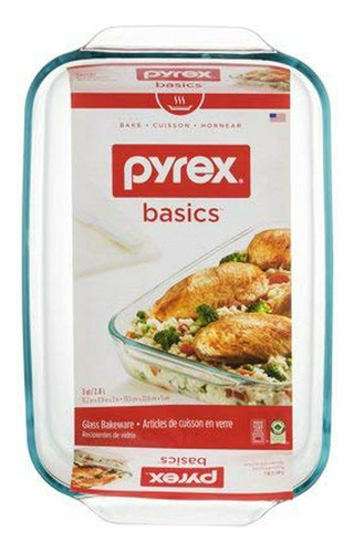 Pyrex Fundamentos 3 Dish Quart Oblonga De Cristal De La Horn