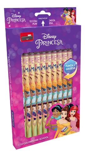 Colores Una Punta Jumbo X 12 Princesas Disney