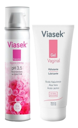 Combo Viasek Gel Vaginal Lubricante + Espuma De Higiene 3,5