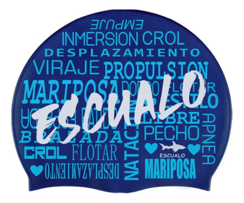 Gorra Natación Adulto Modelo Estilos - Escualo Color Azul Diseño De La Tela Silicon