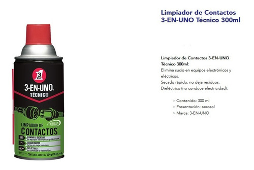 Limpiador De Contactos 3-en-uno Técnico 300ml 