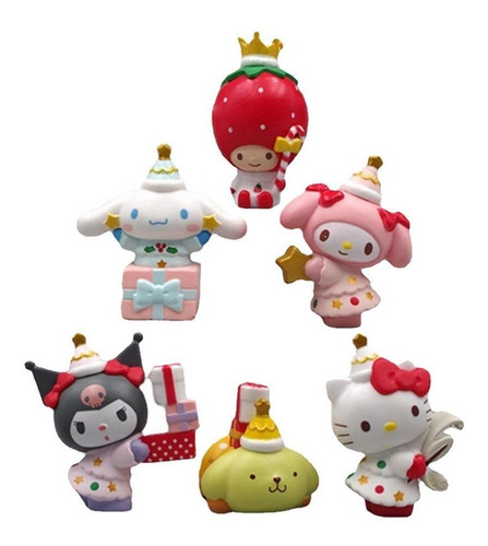 Figuras Hello Kitty Sanrio Set X6 Perro Jade Pudin Canela 