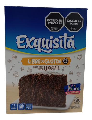 Bizcochuelo Chocolate Exquisita Sin Tacc 450 G X 3 Unidades