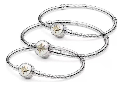 3 Pcs Pulsera Original Plata Incluye Estuche Y Bolsa B