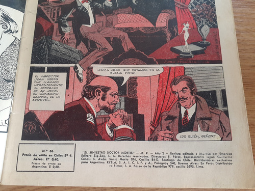 Cómic El Siniestro Dr Mortis Número 86 Editorial Zig Zag (Usado)