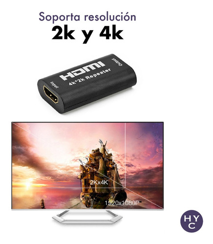 Imagen 4 de 10 de Extensor Alargue Hdmi Directo 40 Metros 4k 2k