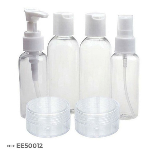 Imagen 2 de 2 de Set Envases Para Rellenar Viaje, Cartera, Bolso X 6 Unidades