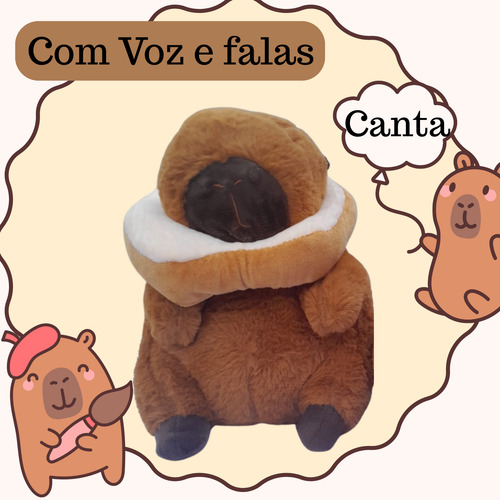 Capivara De Pelúcia Que Canta Com Voz Cenoura E Coração