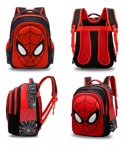 Mochila Preescolar Spider Man 3d Dibujos Animados+estuchera