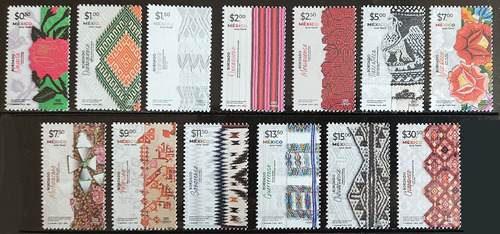 Mexico 2023 Arte Textil Serie Cpl. 13 Timbres Mint Nh Unm Fi