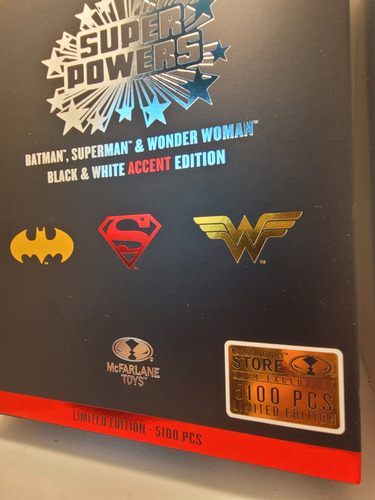 3 Pack-black & White Edition-batman, Superman & Wonderwoman (Usado)
