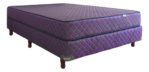 Colchon Y Sommier Purple 2 Plazas Espuma 140x190x20 Color Violeta