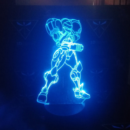 Lámpara 3d App Incluida Samus Aran Metroid