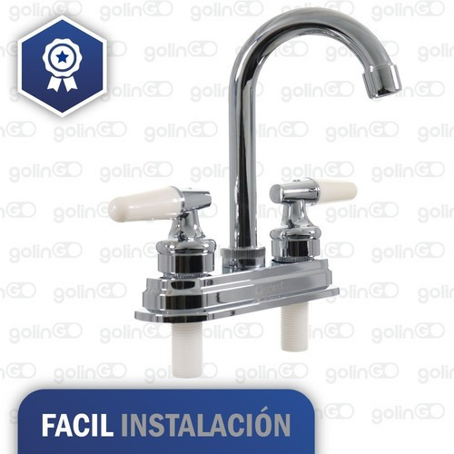 Imagen 3 de 7 de Mezcladora Lavabo Llave Grifo Baño Cromado Inoxidable 4'' Cromo