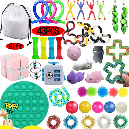 Kit Fidget Toys Barato, 43 Piezas/set Pop It Fidget Toys Kit