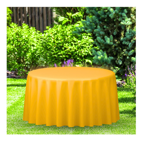 10 Manteles Redondos De Color 2.90 Diámetro Piezas Amarillo Mango Mantel Redondo