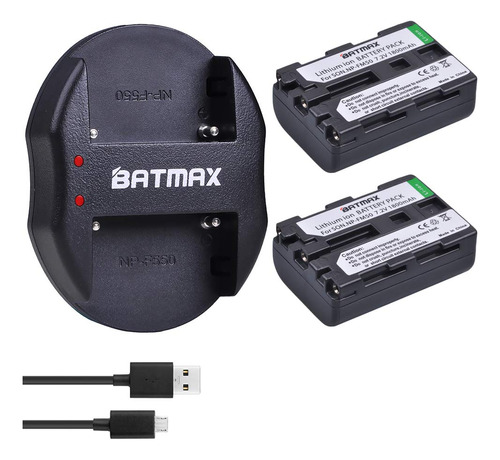 Batmax® 2 Baterías Recargables Np-fm50 ( Mah) + Cargador .