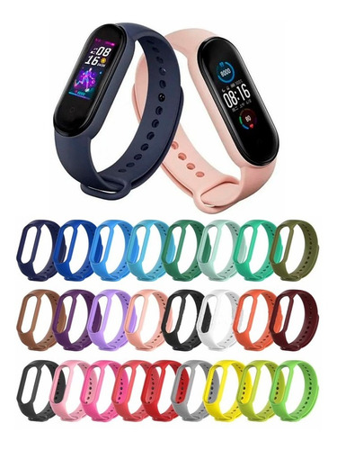 Kit 5 Pulseiras  + Pelicula Para  Xiaomi Mi Band 5  Premium