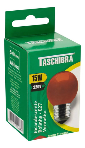 Lampada Incandescente Bolinha Vermelha 15w 127v