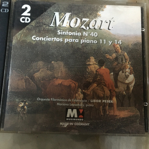 Mozart Cd Doble  Sinfonia 40 Conciertos P/piano 11 Y 14  Exc