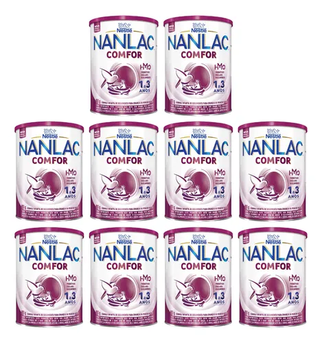 Kit 10 Fórmula Infantil Nestlé Nanlac Comfor 1 A 3 Anos 800g