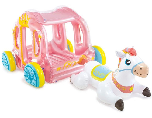 Montable Inflable Carruaje De Princesa Con Caballo Albercas