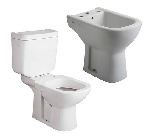 Inodoro Con Mochila Bidet Bari Ferrum Largo Juego Baño E