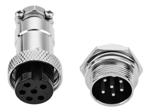 Kit 5 Pares Conector Redondo Gx16 Mike 6 Vias