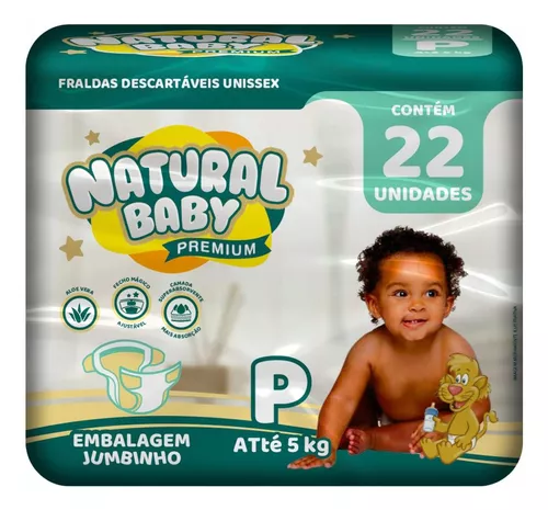 Fraldas Descartaveis Natural Baby P