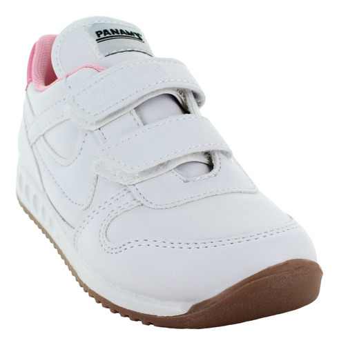 Panam Tenis Escolar Velcro Tactopiel Blanco Niña 81635