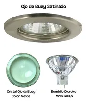 Comprar Ojo De Buey Lujo Cristal Y Bombillo Dicroico Mr16 Gu3,5 Pack