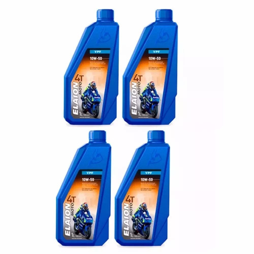 Imagem 2 de 4 de Kit Óleo De Motor Para Moto Elaion Moto 4t 10w50 4 Litros