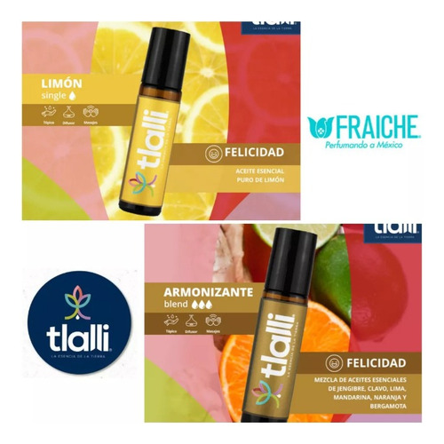 Lote De 5 Rollon Tlalli 10ml Para Los Puntos De Relajación