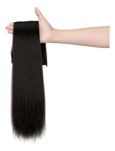 Extensiones De Cabello Con Clip, 7 Piezas, Cabeza Completa, Marrón Oscuro
