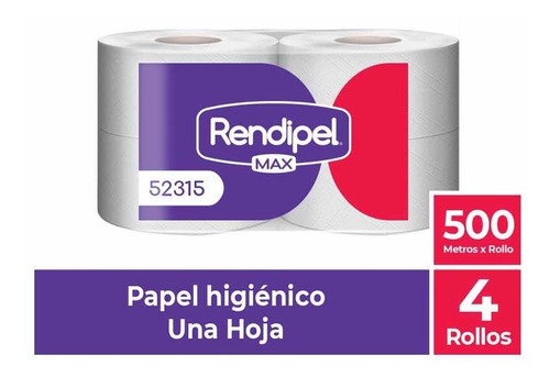 Papel Higiénico Industrial Rendipel Max 4*500 Mts Cod 52315