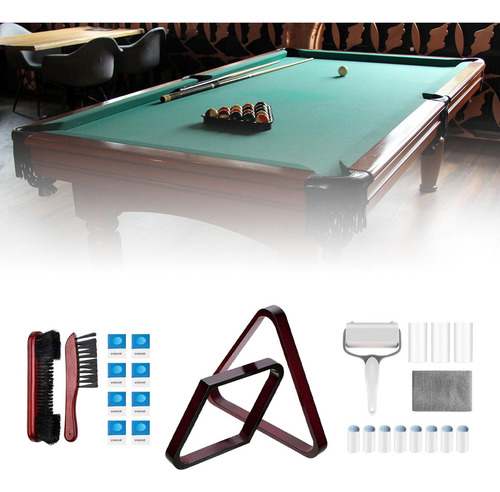 Organizador De Bolas De Billar, Set De Cepillos Borgoña