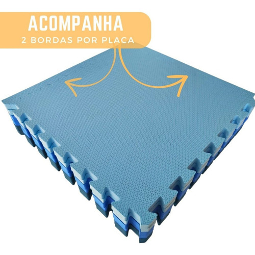 Kit 06 Und Tapete Eva Tatame Azul Infantil 50x50 10mm Treino