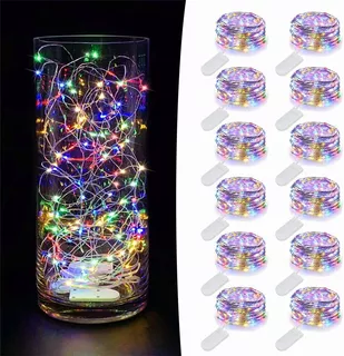 12piezas Cadena De Luces Hadas Con Pilas 2m 20 Led Multicolo