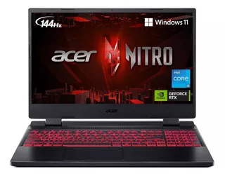 Notebook Acer Nitro 5 AN515-58-53QC negra Intel Core i5 12500H 8GB de RAM 512GB SSD, NVIDIA GeForce RTX 3050 144 Hz 1920x1080px Windows 11 Home