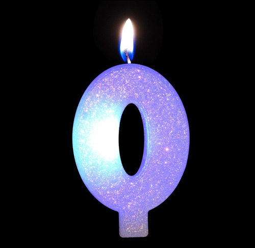 Número 0 - Vela L E D Colorido - Para Bolo E Aniversário