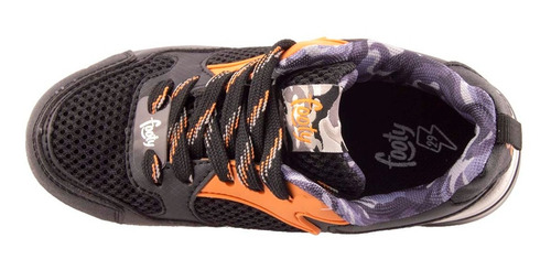 Imagen 4 de 4 de Zapatillas Footy Urban Negro Naranja Niño