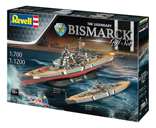 Revellプラモデルセット Revell 05637 The Legendary Bismarck 1/700 &1/1200 Gift-set