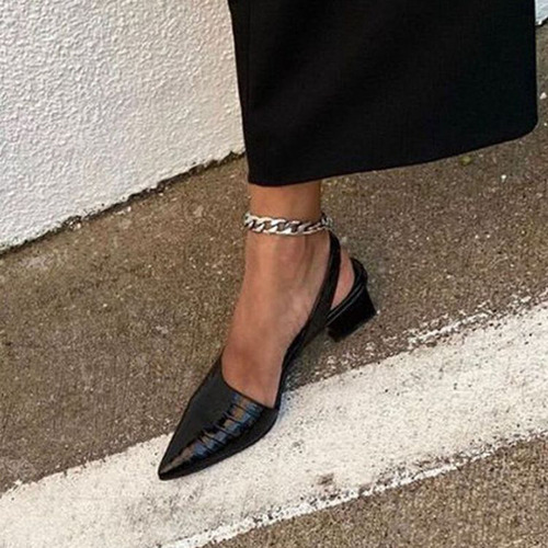 Zapatos De Tacón Bajo K Para Mujer, Sexy, Retro, Elegante, C