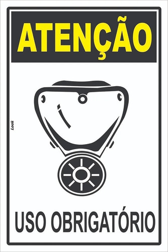 Placa Sinalização Atenção Uso Obrigatório Máscara Epi Ps