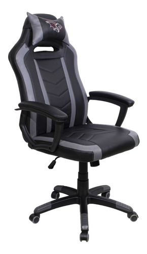 Silla de escritorio Seats And Stools Fire gamer ergonómica  negra y gris con tapizado de cuero sintético