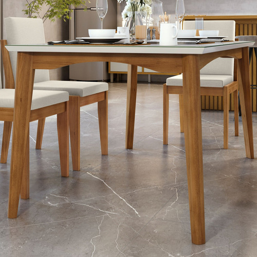 Conjunto Sala De Jantar Mesa Monalisa Com 6 Cadeiras Lady