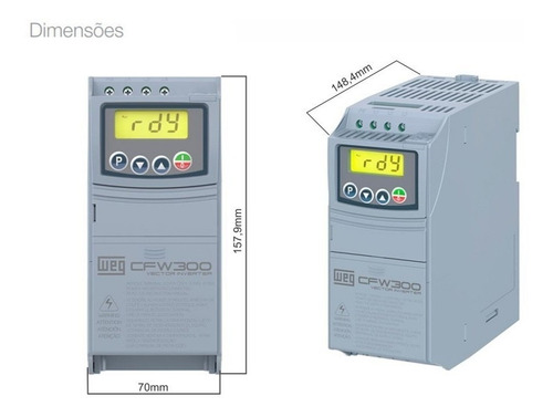 Inversor De Frequência Weg Cfw300 0,5cv 2,6a 220v Monofásico