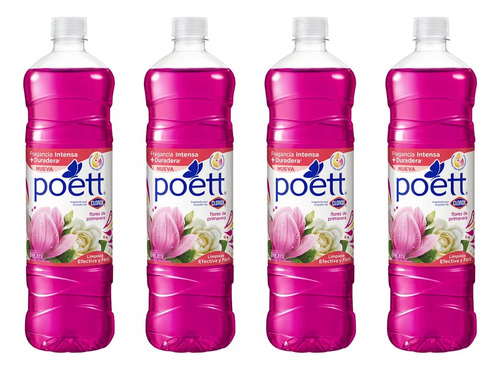 Pack 4 Poett 900ml Perfuma Y Desinfecta | Colección Completa